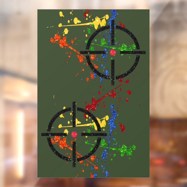 Autocollant Pour Fenêtre Cibles de la parties scintillant de bal de peintur (Feuille 2)