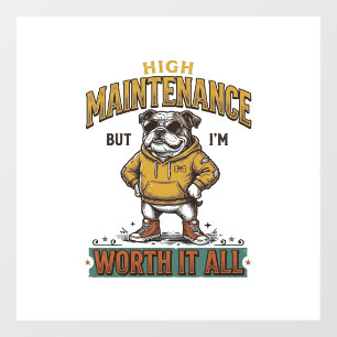 Autocollant Pour Fenêtre Citation de Bulldog Drôle Gravure Vintage T-Shirt 
