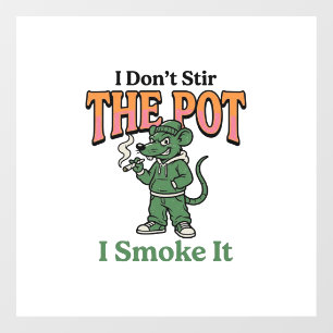 Autocollant Pour Fenêtre Citation de pot de rat drôle Design de gravure vin