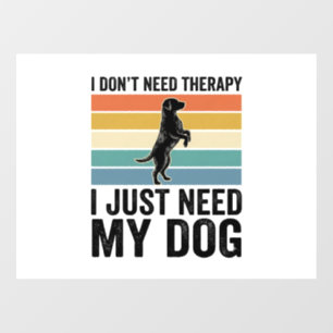 Autocollant Pour Fenêtre Citation de thérapie pour amateur de chien Design 