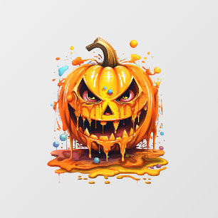 Autocollant Pour Fenêtre Citrouille de couleur de splash d'Halloween