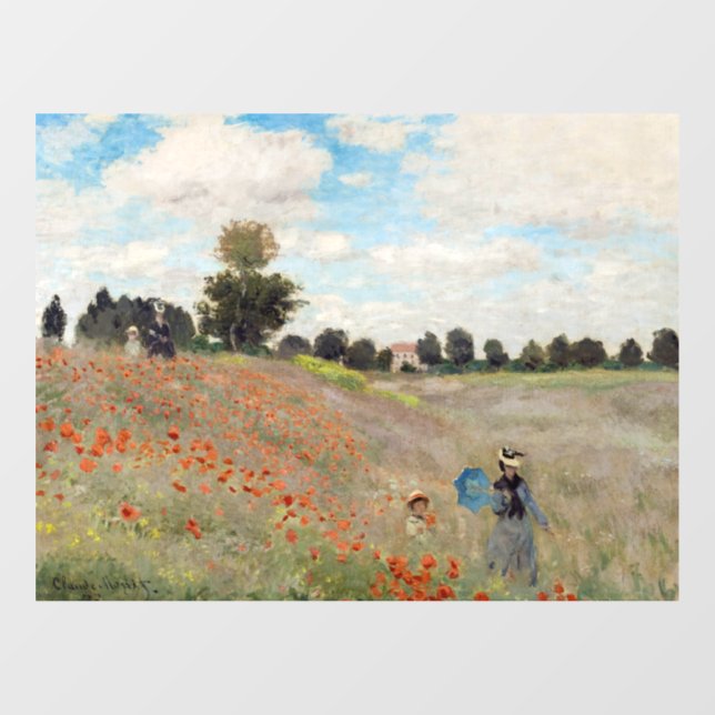 Autocollant Pour Fenêtre Claude Monet - Champ de pavot (Feuille)