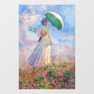 Autocollant Pour Fenêtre Claude Monet - Femme avec un parasol face à droite