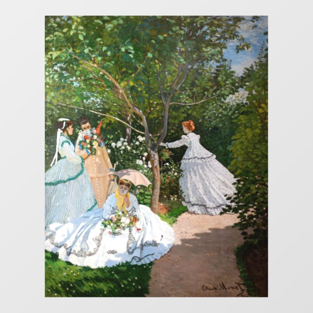 Autocollant Pour Fenêtre Claude Monet - Les femmes dans le jardin (Feuille)