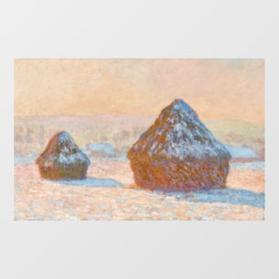Autocollant Pour Fenêtre Claude Monet - Piles à roues, Effet neige, Matin