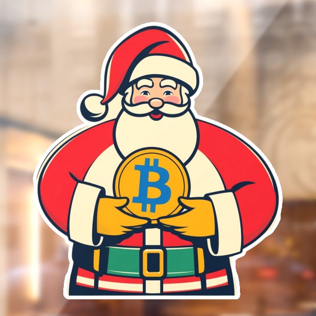 Autocollant Pour Fenêtre Clavier de fenêtre de vacances Crypto Claus (Feuille 2)