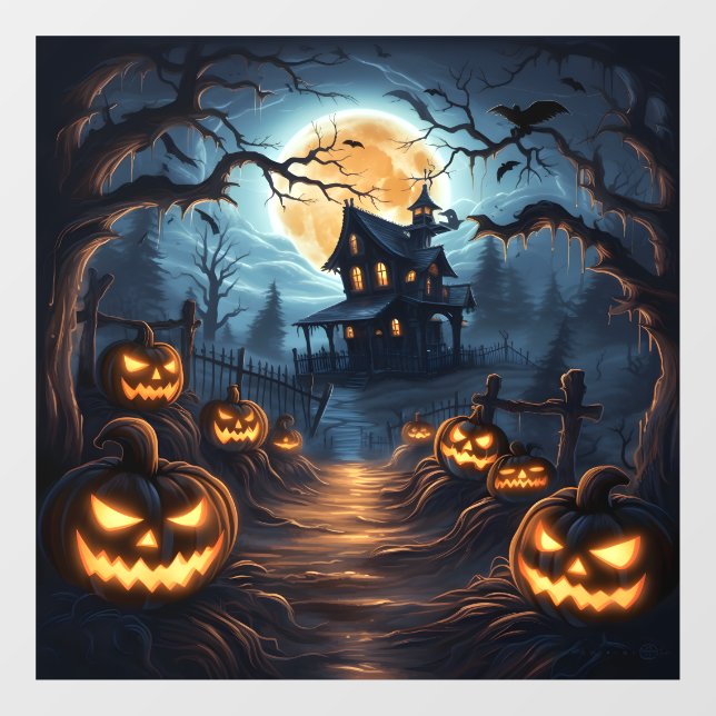Autocollant Pour Fenêtre Cling de fenêtre nocturne d'Halloween (Feuille)