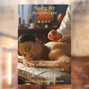 Autocollant Pour Fenêtre Clinique de thérapie d'acupuncture personnalisée