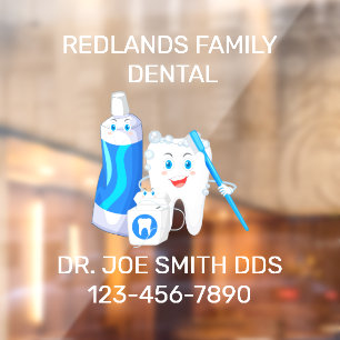 Autocollant Pour Fenêtre Clinique dentaire personnalisée Happy Molar Tooth 
