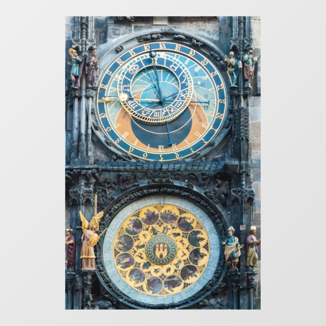 Autocollant Pour Fenêtre Closeup sur l'horloge astronomique de Prague (Feuille)