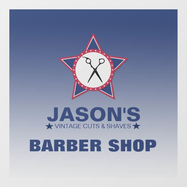 Autocollant Pour Fenêtre Clôture Barber ShopWindow (Feuille)