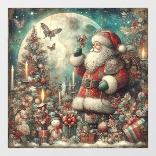 Autocollant Pour Fenêtre Clôture classique de la fenêtre Père Noël de Noël