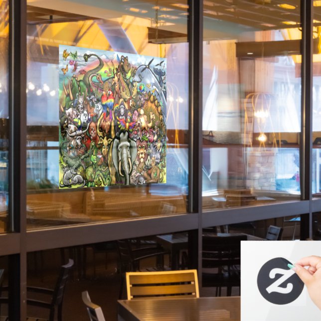 Autocollant Pour Fenêtre Clôture de fenêtre Animaux (Fenêtre du restaurant)