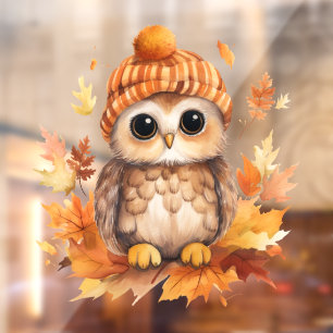 Autocollant Pour Fenêtre Clôture de fenêtre Chouette d'automne