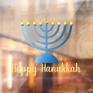 Autocollant Pour Fenêtre Clôture de fenêtre de conception Hanoukka Menorah