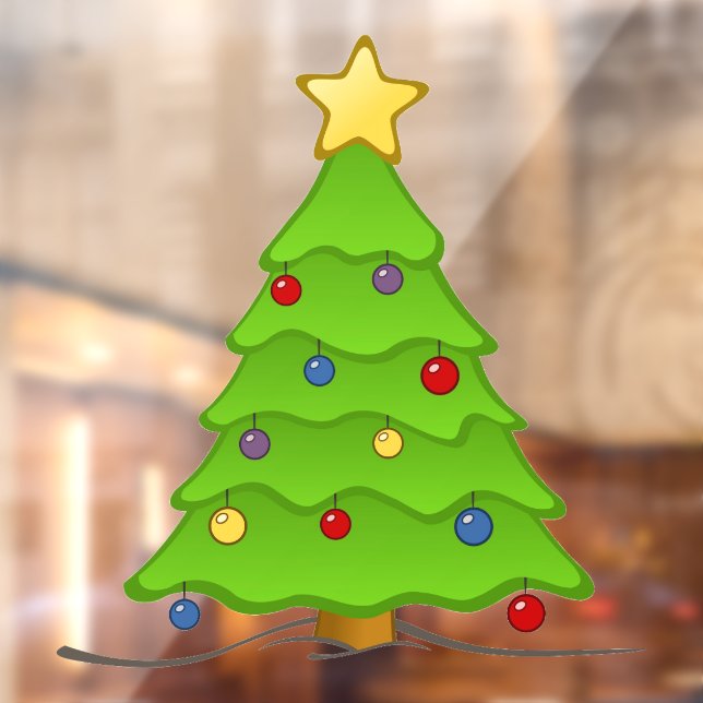 Autocollant Pour Fenêtre Clôture de fenêtre de l'arbre de Noël (Feuille 2)