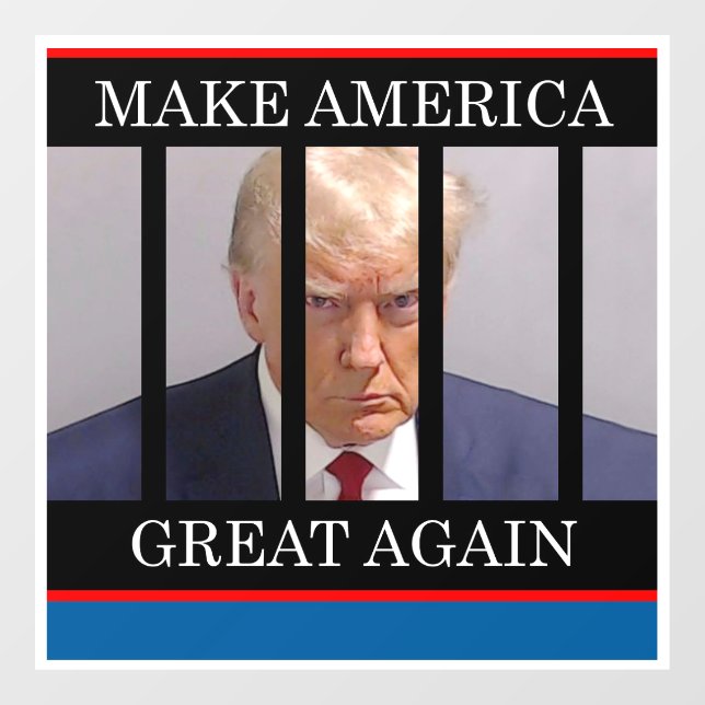 Autocollant Pour Fenêtre Clôture de fenêtre de Trump MAGA (Feuille)