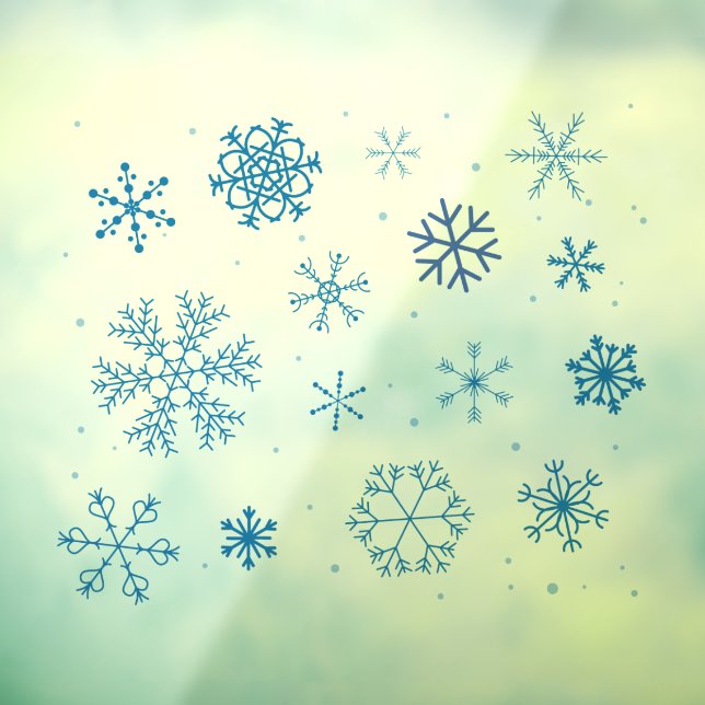 Autocollant Pour Fenêtre Clôture de fenêtre des flocons de neige (Feuille 3)