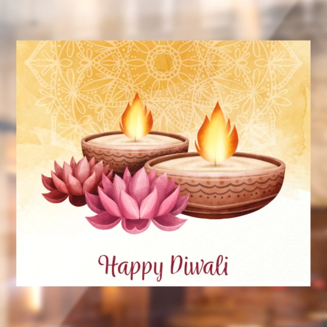 Autocollant Pour Fenêtre Clôture de fenêtre Diwali (Feuille 2)