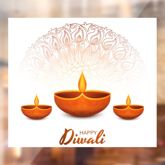 Autocollant Pour Fenêtre Clôture de fenêtre Diwali (Feuille 2)