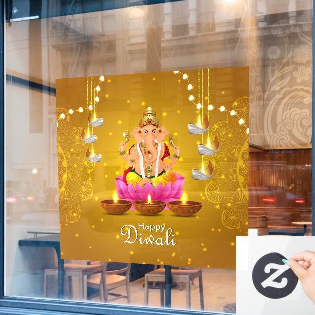 Autocollant Pour Fenêtre Clôture de fenêtre Diwali (Fenêtre de café)