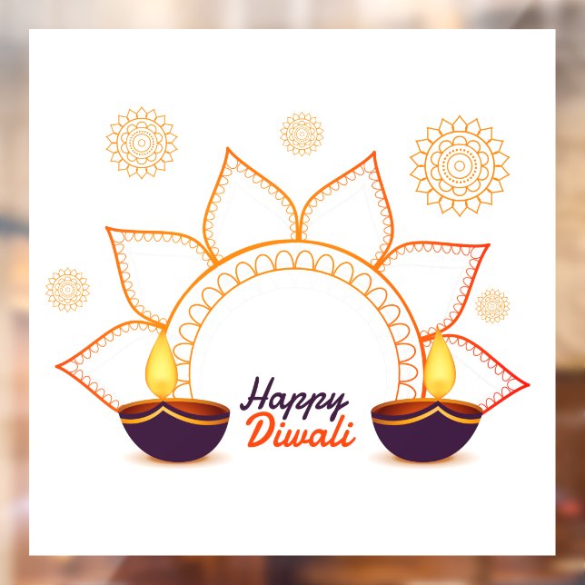 Autocollant Pour Fenêtre Clôture de fenêtre Diwali (Feuille 2)