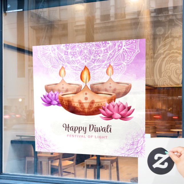 Autocollant Pour Fenêtre Clôture de fenêtre Diwali (Fenêtre de café)