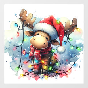 Autocollant Pour Fenêtre Clôture de fenêtre d'orignal de Noël