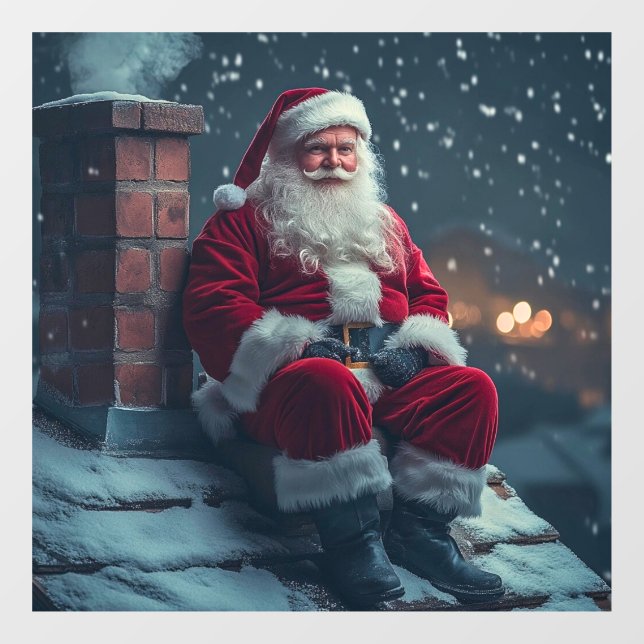 Autocollant Pour Fenêtre Clôture de fenêtre du Père Noël (Feuille)
