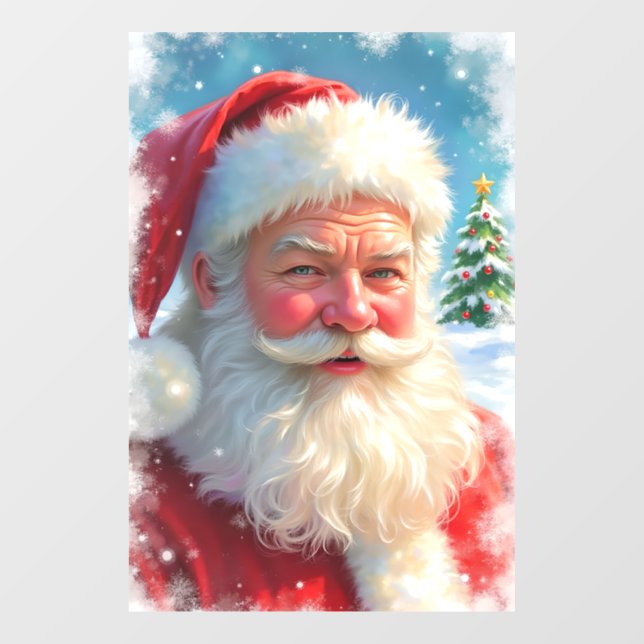 Autocollant Pour Fenêtre Clôture de fenêtre du Père Noël (Feuille)