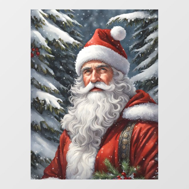 Autocollant Pour Fenêtre Clôture de fenêtre du Père Noël (Feuille)