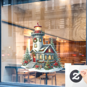 Autocollant Pour Fenêtre Clôture de fenêtre du phare de Noël