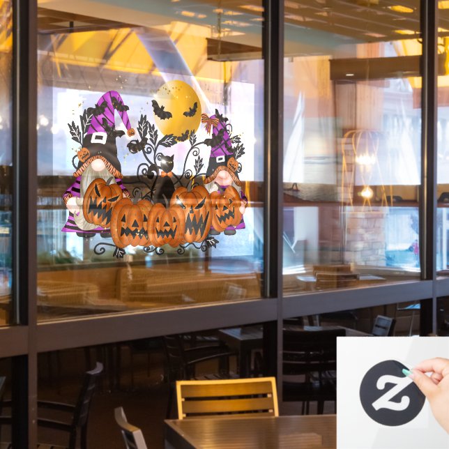 Autocollant Pour Fenêtre Clôture de fenêtre Gnomes d'Halloween (Fenêtre du restaurant)
