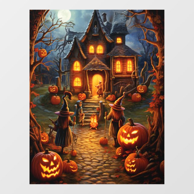 Autocollant Pour Fenêtre Clôture de fenêtre Halloween (Feuille)