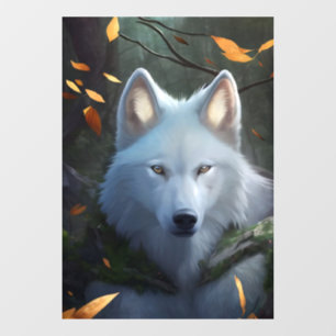 Autocollant Pour Fenêtre Clôture de fenêtre Loup blanc