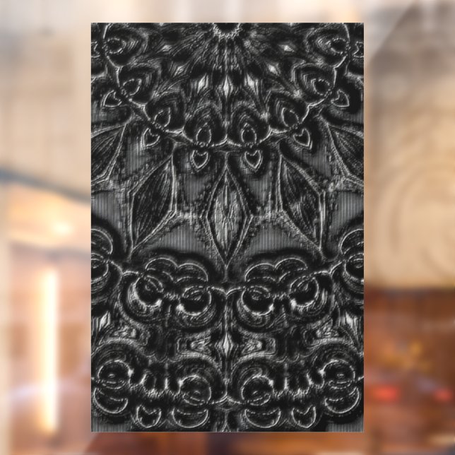Autocollant Pour Fenêtre Clôture de fenêtre Mandala charbon (Feuille 2)
