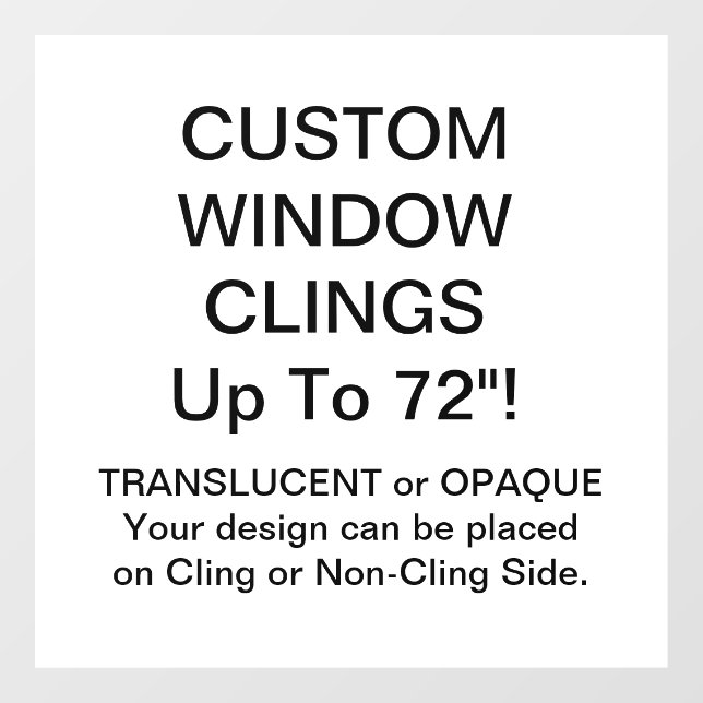 Autocollant Pour Fenêtre Clôture de fenêtre personnalisée TOTALEMENT OPAQUE (Feuille)