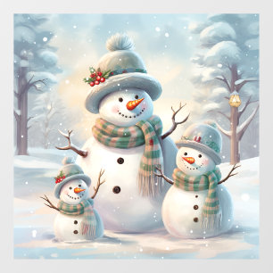 Autocollant Pour Fenêtre Clôture de la fenêtre de la famille Snowman