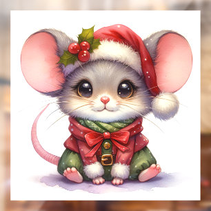 Autocollant Pour Fenêtre Clôture de la fenêtre de la souris de Noël