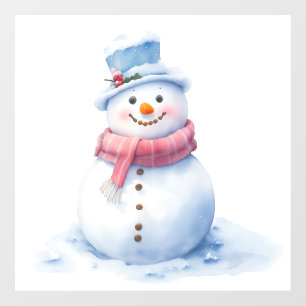 Autocollant Pour Fenêtre Clôture de la fenêtre de Noël de Snowman