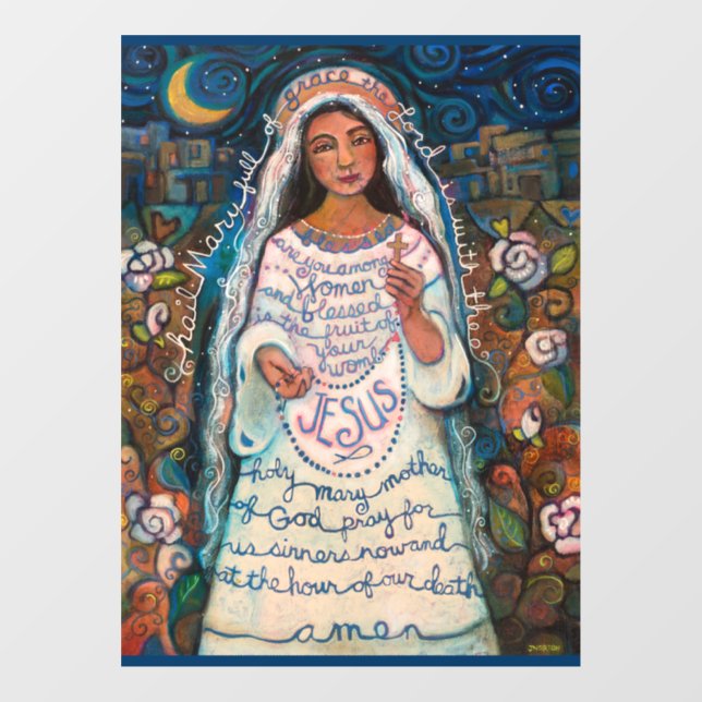 Autocollant Pour Fenêtre Clôture de la fenêtre de prière Hail Mary (Feuille)