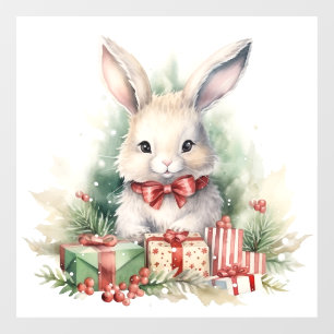 Autocollant Pour Fenêtre Clôture de la fenêtre du lapin de Noël