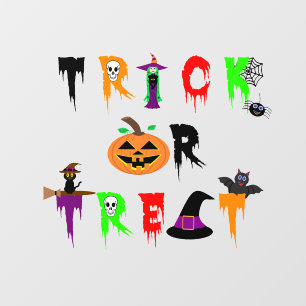Autocollant Pour Fenêtre Clôture de la fenêtre Halloween "Trick or Treat"
