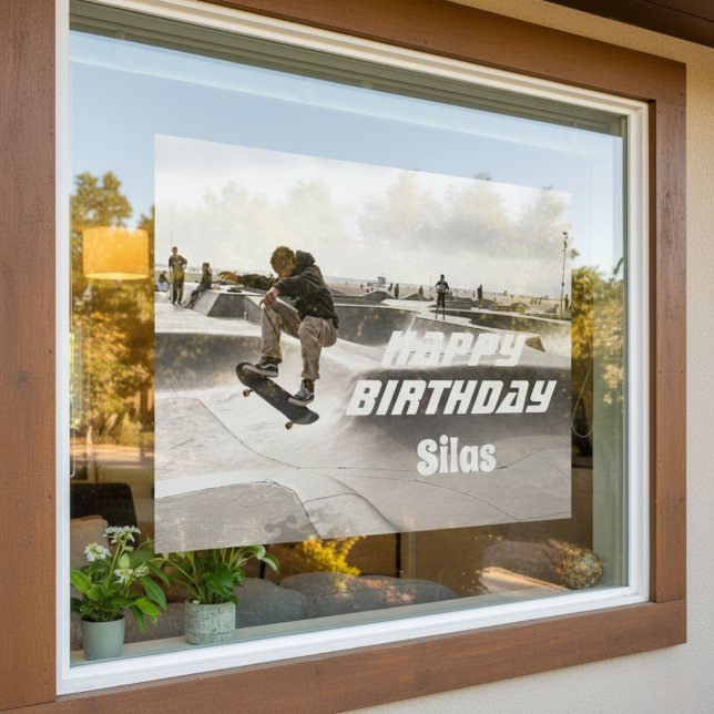 Autocollant Pour Fenêtre Clôture personnalisée de la fenêtre d'anniversaire (Custom Photo Birthday Window Cling)