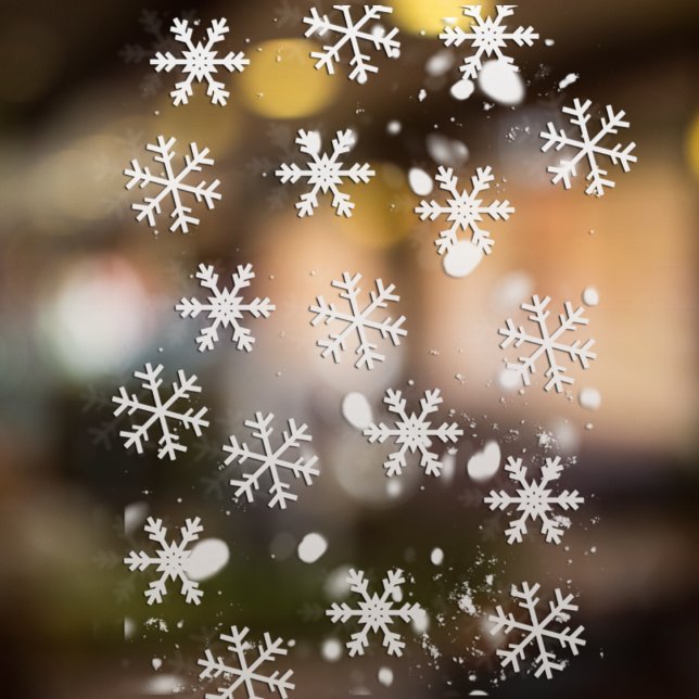 Autocollant Pour Fenêtre Clôture simple des flocons de neige blancs (Créateur téléchargé)