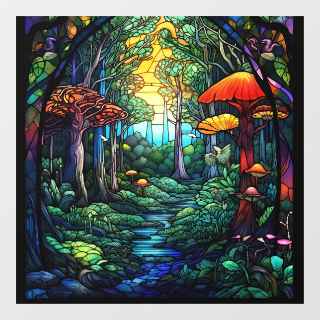 Autocollant Pour Fenêtre Clouage de la fenêtre en verre de la forêt d'Imagi (Feuille)