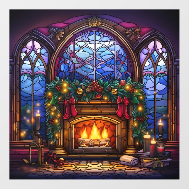 Autocollant Pour Fenêtre Clouage de la fenêtre en verre de Noël (Feuille)