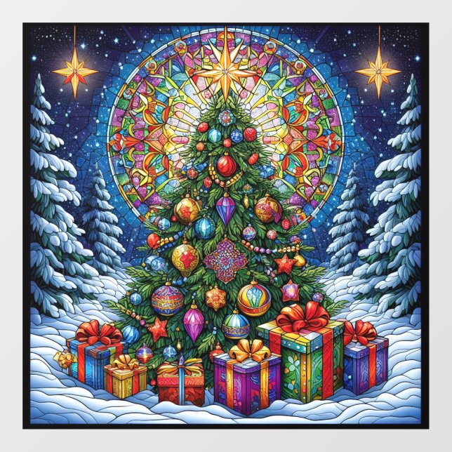 Autocollant Pour Fenêtre Clouage de la fenêtre en verre de Noël (Feuille)