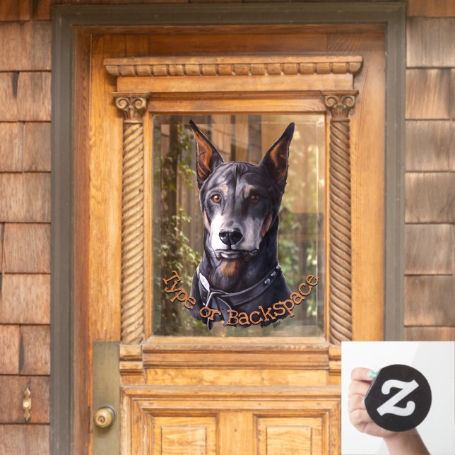 Autocollant Pour Fenêtre Clous de fenêtre Doberman Pinscher Decal Dog Art (Porte d'accueil)