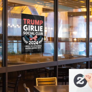 Autocollant Pour Fenêtre Club Social Coquette Trump Fille Ruban Élection